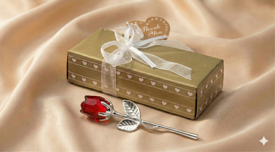 Ewige Kristall-Rose – Crystal Love (Rubinrot)