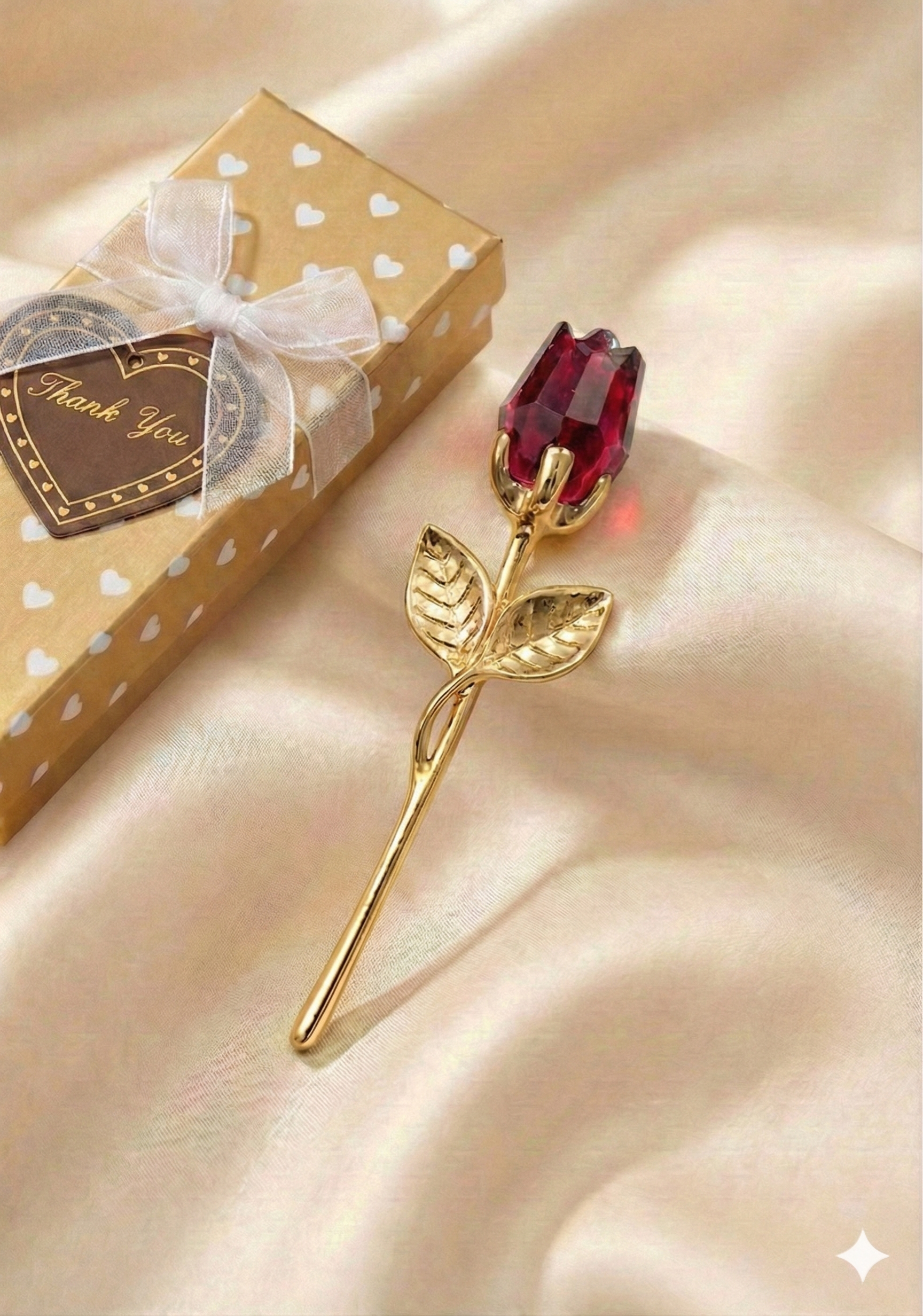 Ewige Kristall-Rose – Crystal Love (Rubinrot)