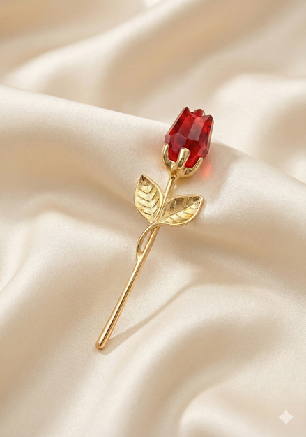 Ewige Kristall-Rose – Crystal Love (Rubinrot)