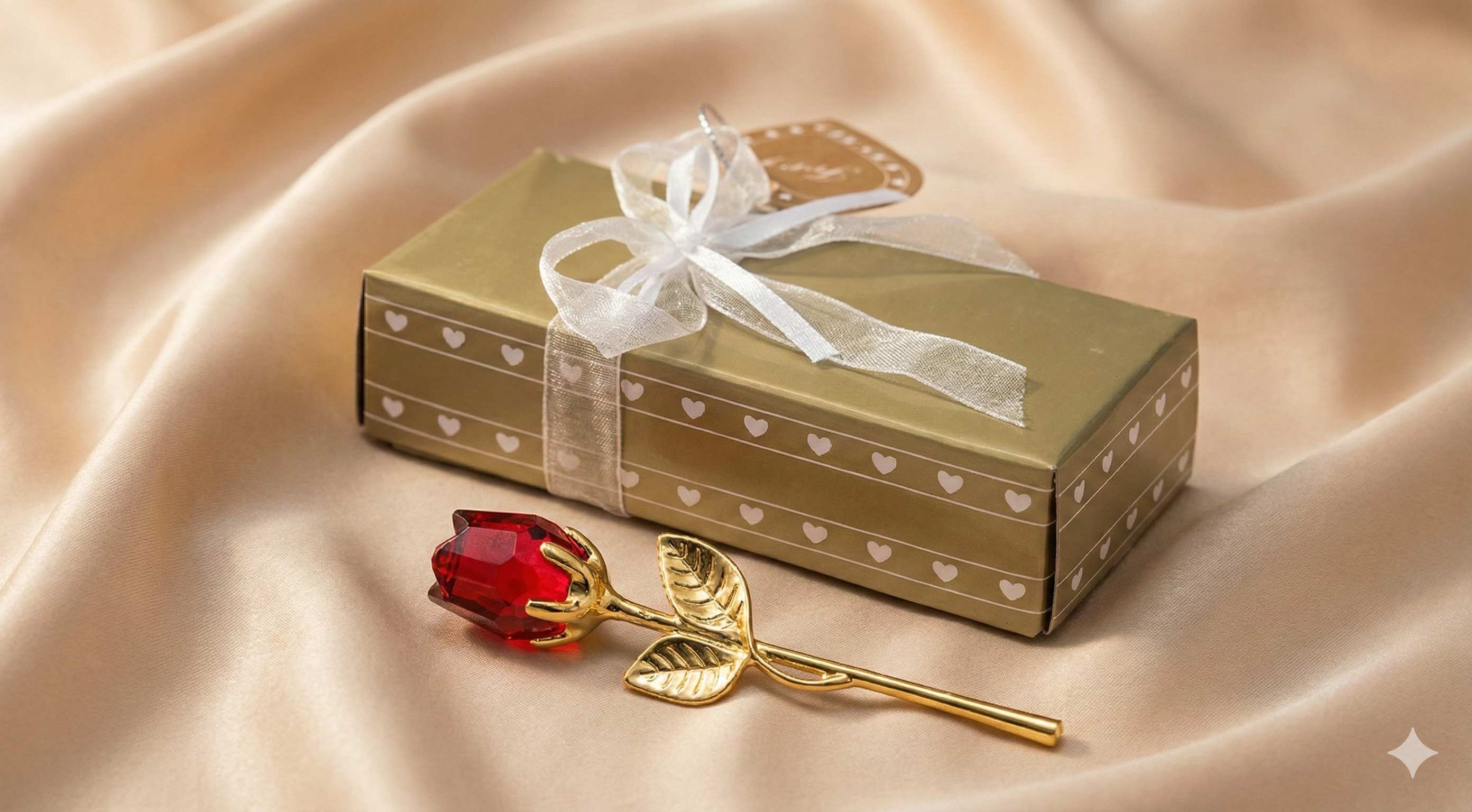 Ewige Kristall-Rose – Crystal Love (Rubinrot)